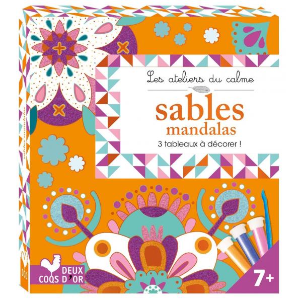 Les ateliers du calme 7+ -Sables mandalas 3 tableaux à décorer