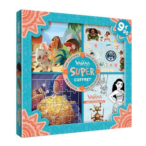 Super coffret Vaiana -Contient 1 histoire 1 puzzle des stickers et des coloriages