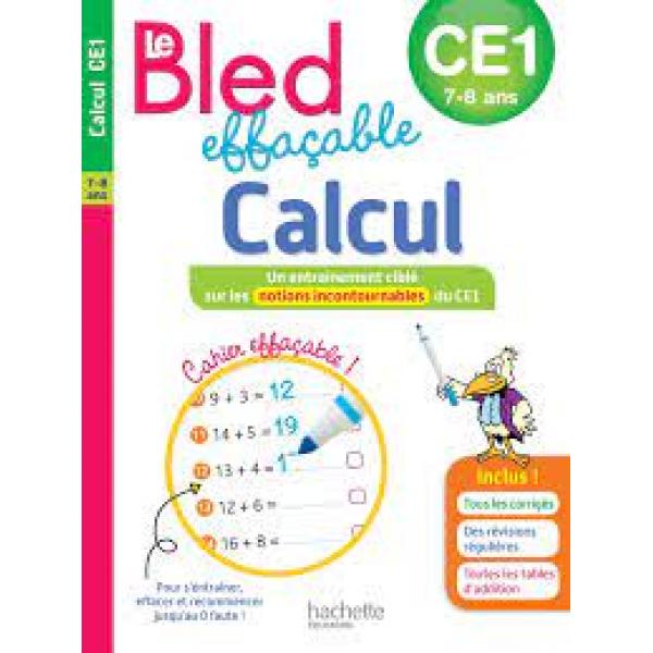 Bled effaçable calcul CE1 2019