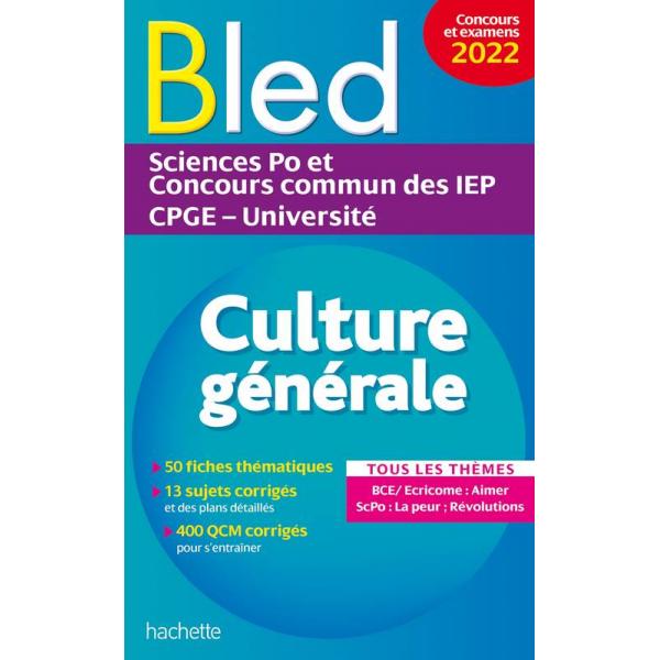 Bled culture générale sciences po et concours commun des IEP Ed 2022