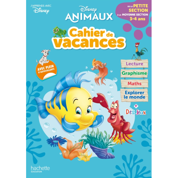 Cahier de vacances de la Petite section à la Moyenne section -Disney animaux