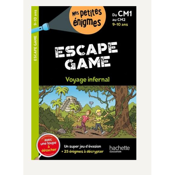 Escape game du CM1 au CM2 - Cahier de vacances avec une loupe à détacher