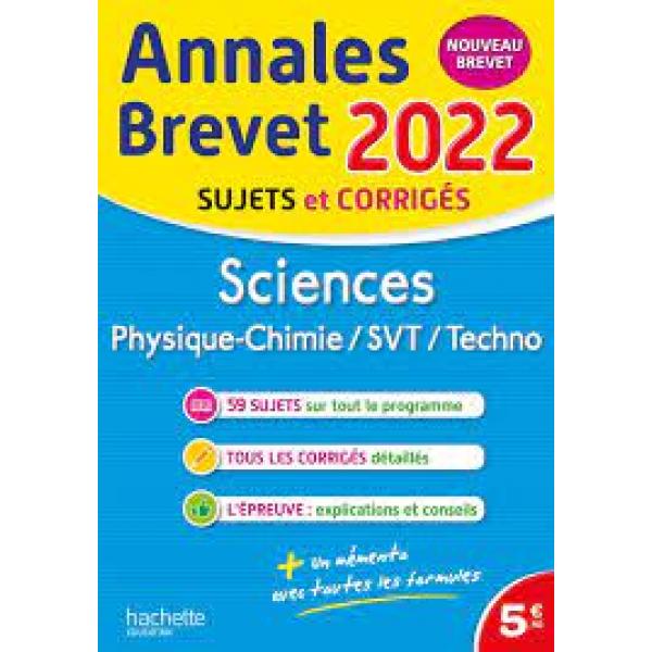 Annales brevet sciences 3e s+c 2022