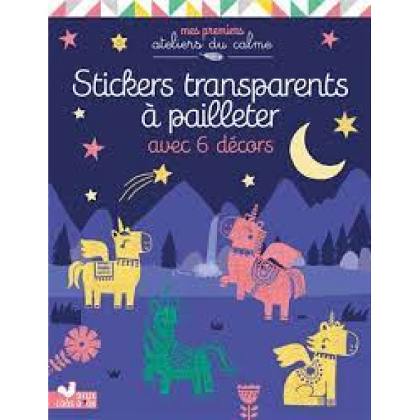 Stickers transparents à pailleter -Pochette avec accessoires