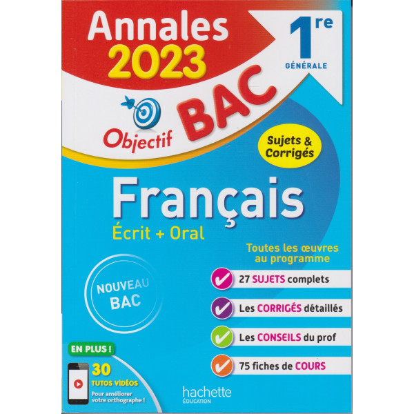 Annales Bac 2023 Français sujets et corrigés 1er