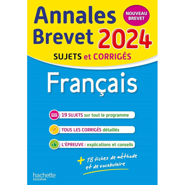 Annales brevet Français 3e 2024 suj et corr