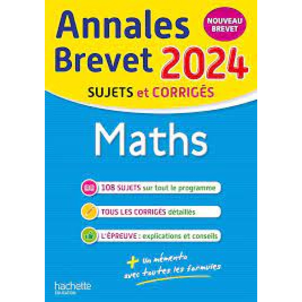 Annabrevet Maths 3e 2024 suj et corr