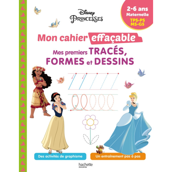 Mes premiers tracés, formes et dessins Disney Princesses - Maternelle TPS-PS-MS-GS