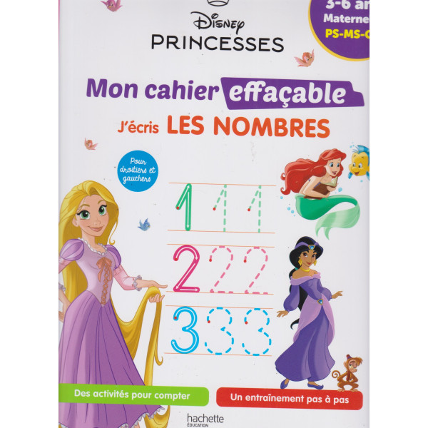 J'écris les nombres Maternelle PS-MS-GS - Disney Princesses