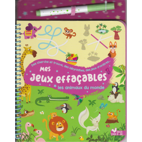 Mes jeux effaçables Les animaux du monde