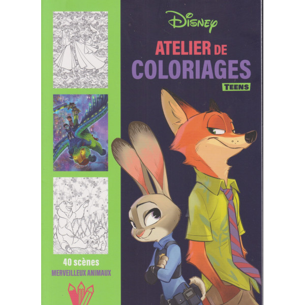 40 scènes merveilleux animaux -Atelier de coloriages Teens