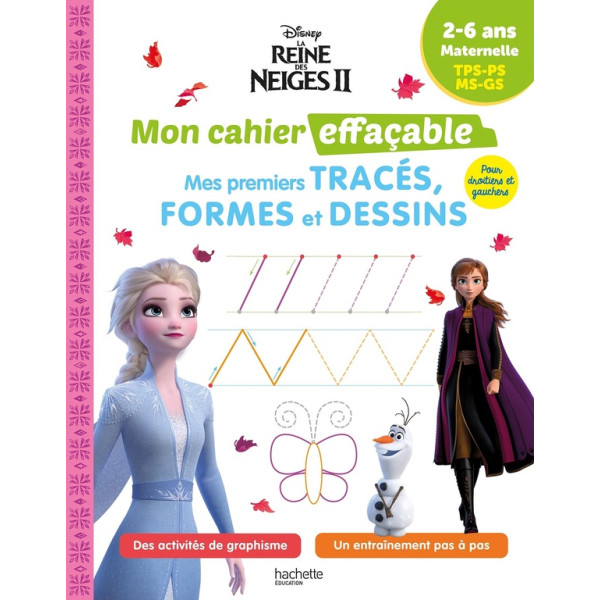 Mes premiers tracés, formes et dessins Maternelle TPS-PS-MS-GS -Mon cahier effaçable