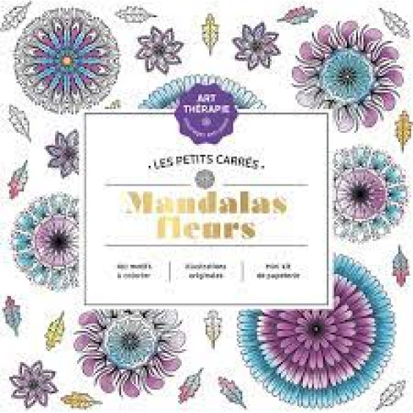 Coloriage Mandalas fleurs -Petits carrés d'Art-Thérapie 