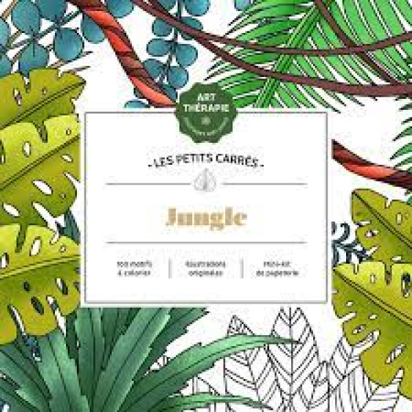 Coloriage Jungle -Petits carrés d'Art-Thérapie 