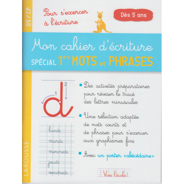 Mon cahier d'écriture spécial 1ers mots et phrases GS CP