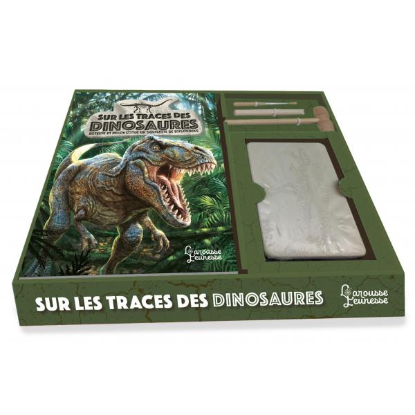 Coffret Sur les traces des dinosaures Avec un guide complet sur les dinosaures un squelette de diplodocus à déterrer 