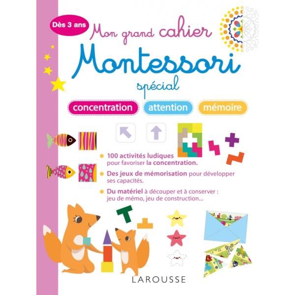 Mon grand cahier Montessori Dés 3Ans spécial mémoire