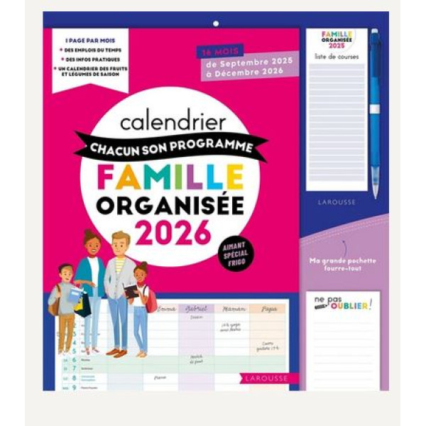 Calendrier famille organisée ed 2026 