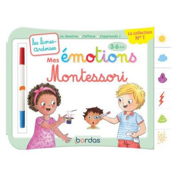 Les livres ardoises 3-6ans -Mes emotions Montessori +1 feutre effacable 