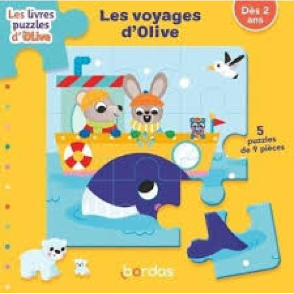 Les voyages d'Olive - 5 puzzles de 9 pièces 