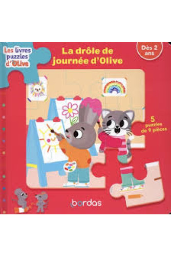 La drôle de journée d'Olive. 5 puzzles de 9 pièces La drôle de journée d'Olive. 5 puzzles de 9 pièces