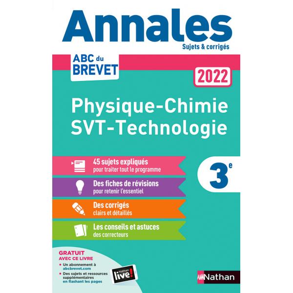 Annales ABC du brevet PC SVT-Tec 3e 2022