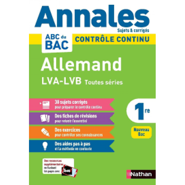 Annales ABC du BAC 2020 Controle continu Allemand 1re - sujet et corri