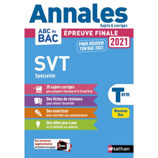 Annales ABC du BAC 2021 SVT spe Term - sujets et corri 