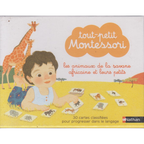 Tout-petit Montessori -Les animaux de la savane africaine et leurs petits
