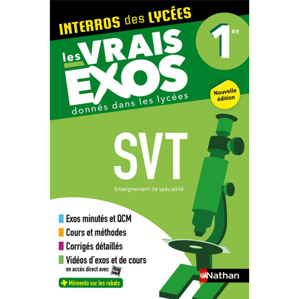 Interros des lycées Les vrais exos SVT 1re 	