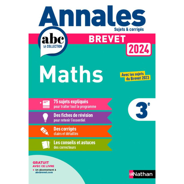 Annales ABC brevet Maths 3e 2024	