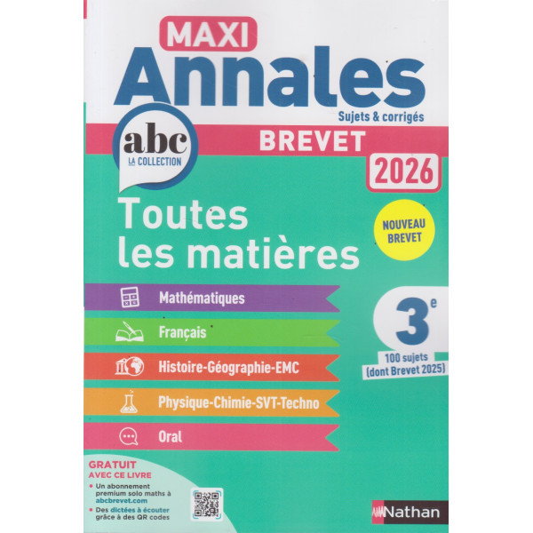 Maxi annales ABC Brevet toutes les matières 3e 2026