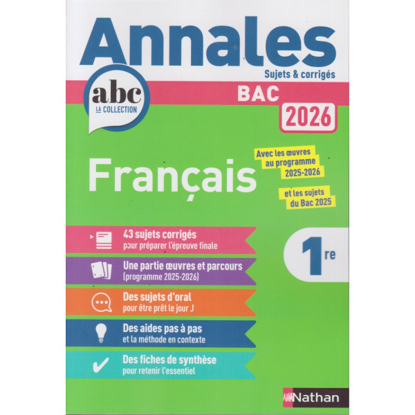 Annales ABC Bac Français 1re 2026