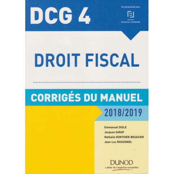 DCG 4 Droit fiscal corrigés du manuel 2018/2019