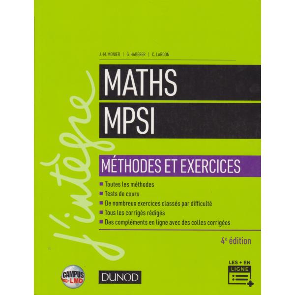 Maths MPSI méthodes et exercices 4éd - J'integre Campus LMD