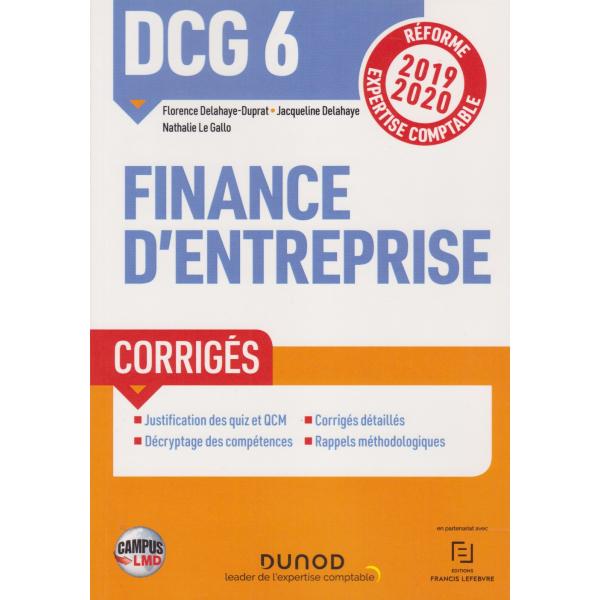 DCG 6 Finance d'entreprise Manuel et applications 2019-2020 -Campus LMD