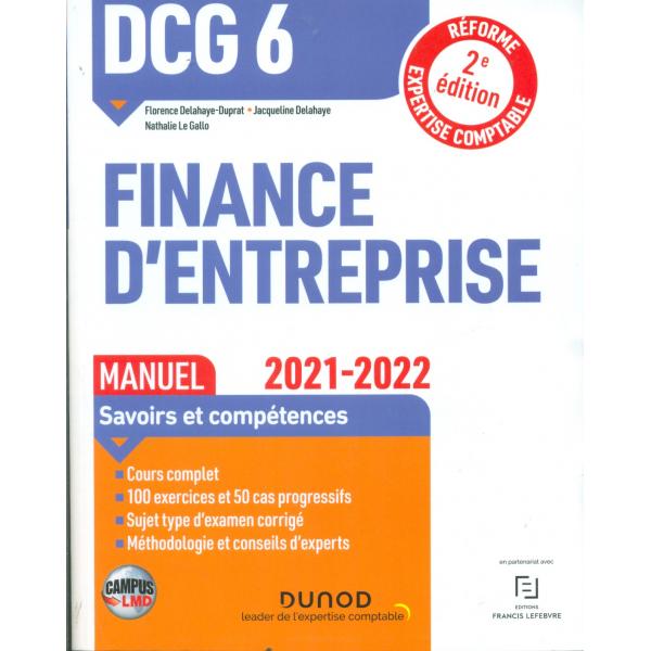 DCG 6 Finance d'entreprise Manuel 2éd 2021-2022 