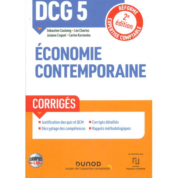 DCG 5 Economie contemporaine Corrigés 2éd -Campus LMD