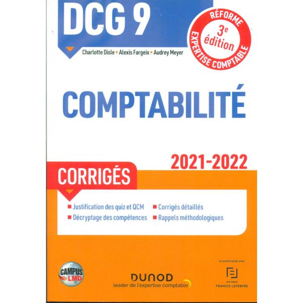 DCG 9 Comptabilité Corrigés 3éd 2021-2022 -Campus LMD
