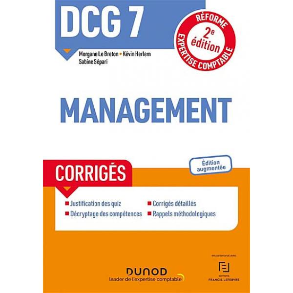 DCG 7 Management Corrigés 2éd