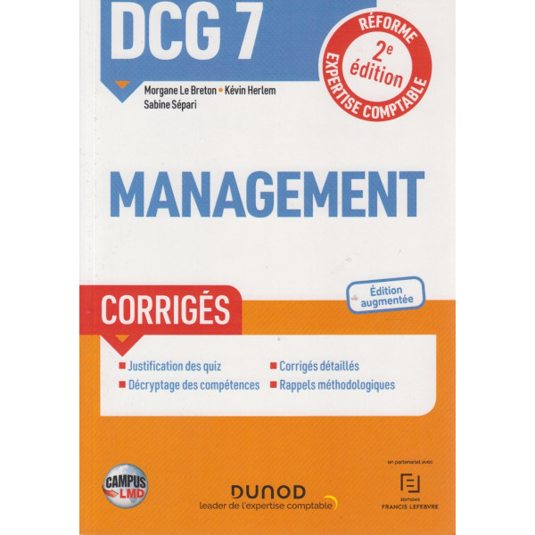 DCG 7 Management - Corrigés