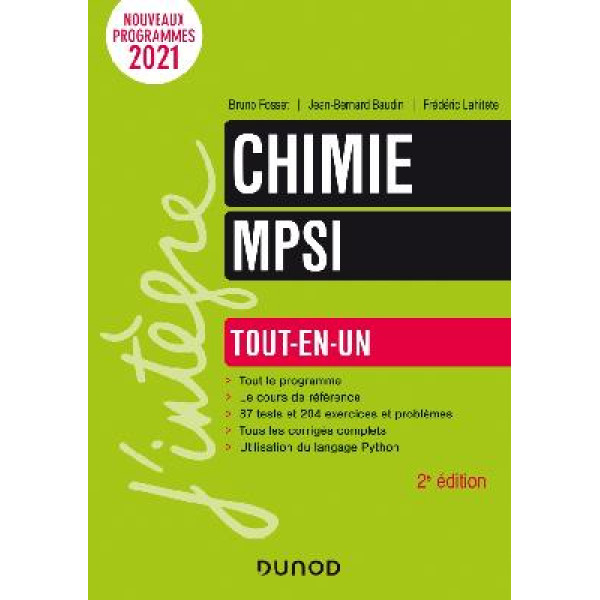 Chimie tout-en-un MPSI Ed.2021-Campus