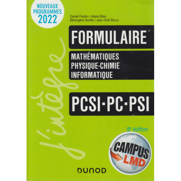 Formulaire PCSI-PC-PSI 8ED -Campus