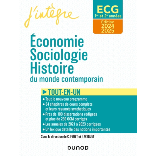 ECG 1 ET ECG 2 - Economie, Sociologie, Histoire du monde contemporain 2024-2025: Tout-en-un