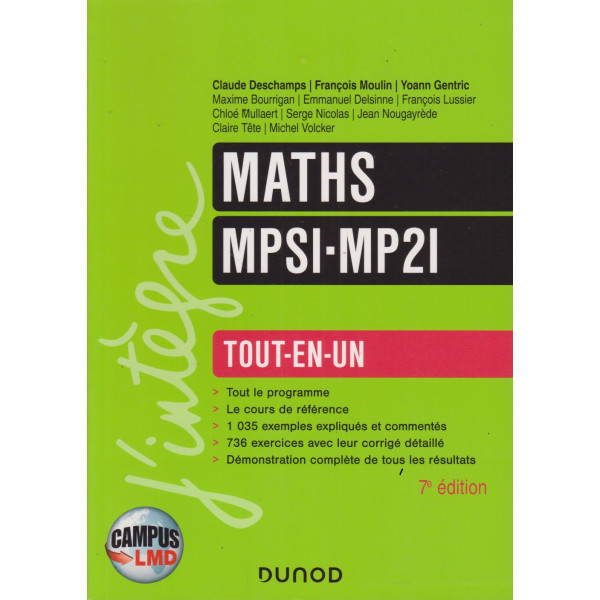 Maths MPSI-MP2I 7ed