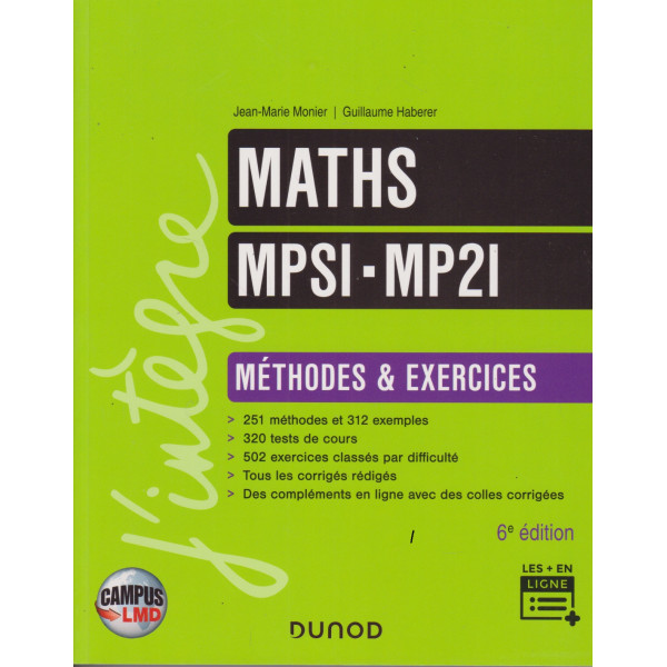 Maths Mpsi-mp2i - Méthodes et Exercices 6ed