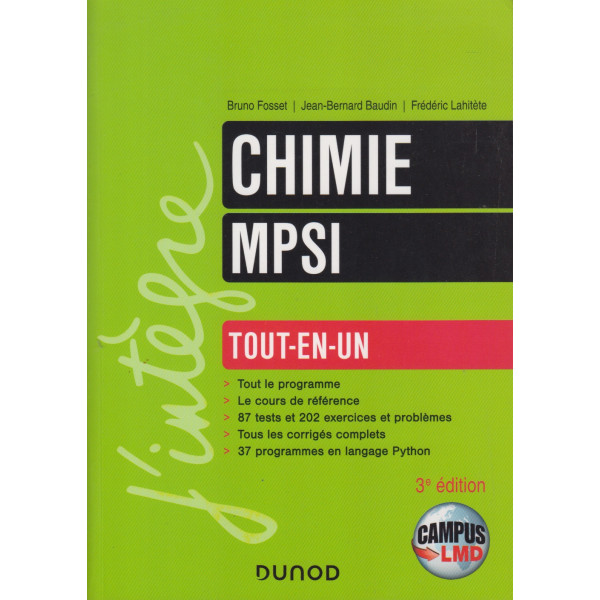 Chimie tout-en-un mpsi 3ed (campus)