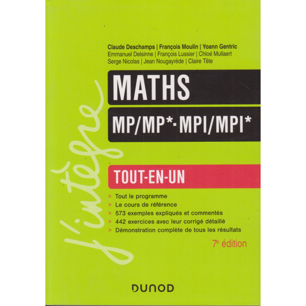 Maths Tout-en-un MP/MP*-MPI/MPI*- 7ed.