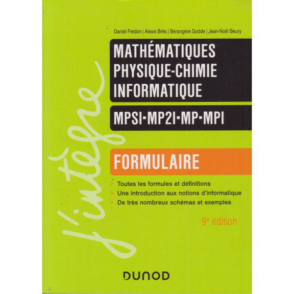 Formulaire MPSI-MP2I-MP-MPI - Mathématiques, physique-chimie, informatique