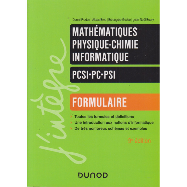 Mathématiques, Physique-chimie, Informatique PCSI-PC-PSI - Formulaire